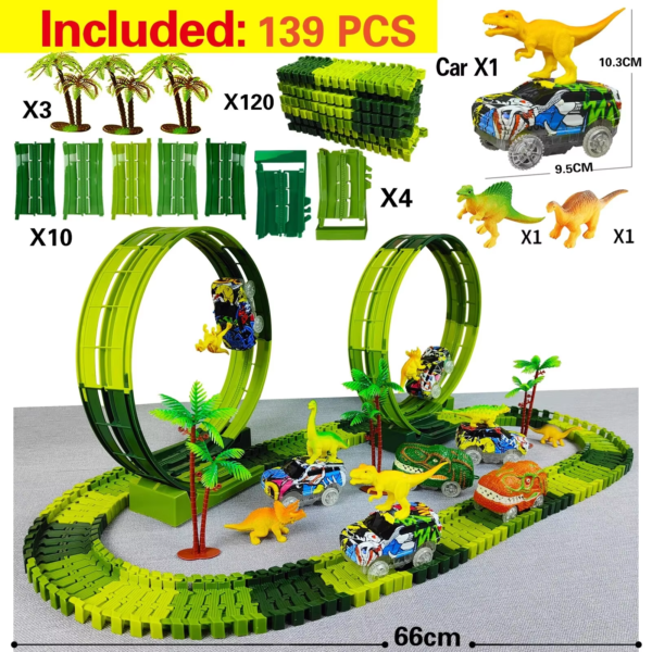 Dinosaur race Track Toy for Kid flexible car track